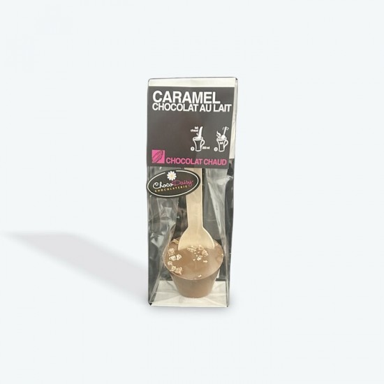 Cuillère de chocolat chaud au caramel