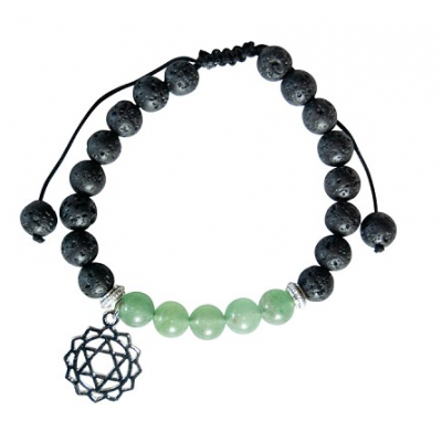 BRACELET LAVA CHAKRA - AVENTURINE AVEC BRELOQUE...