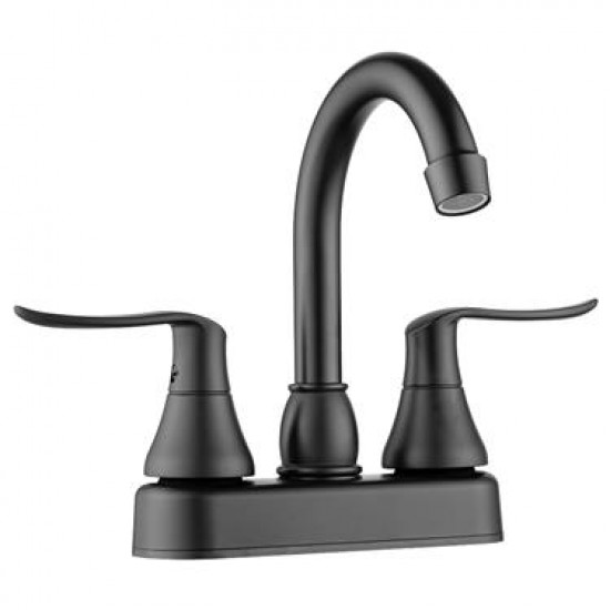 Robinet lavabo noir mat bec en arc