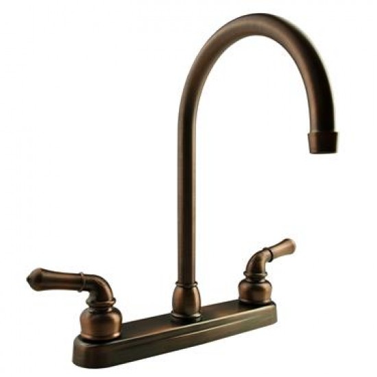 Robinet cuisine bronze bec haut en ''J''