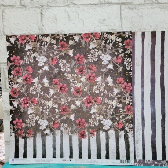 Prima - Papier 12'' x 12'' - Magnolia rouge -...