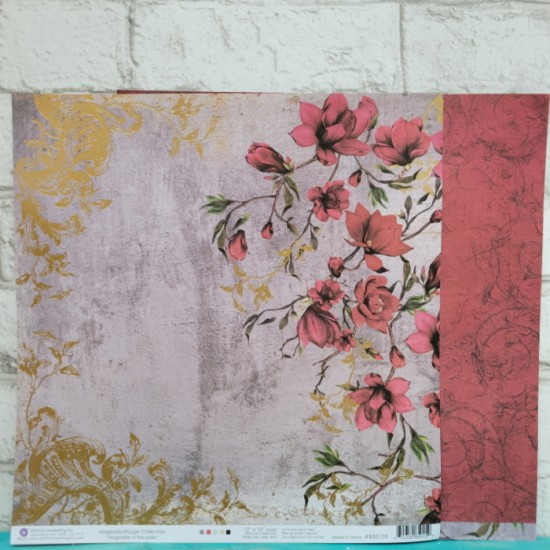 Prima - Papier 12'' x 12'' - Magnolia rouge -...