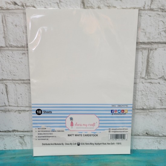 Dress My Craft - Papier Catonner 8 1/2'' x 11'' blanc mat