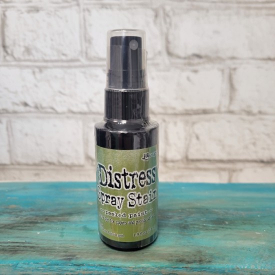 Distress oxyde en spray peeled paint