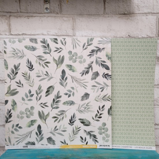 Les ateliers de Karine - Papier 12'' x 12''  - Mini feuillage