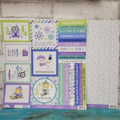 Doodlebug  Papier 12'' x 12'' Snow much fun  -...