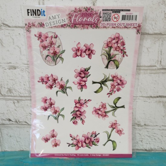 3D push out - Pink Floral