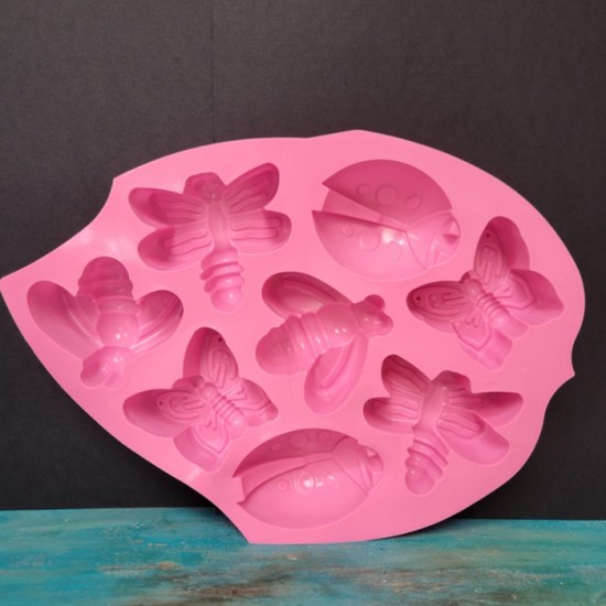 Moule de silicone - Papillon et coccinelle 