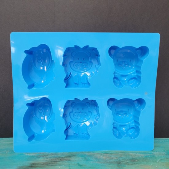 Moule de silicone - Lion et hippopotame 