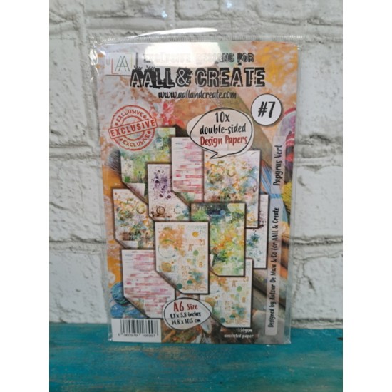 AALL & Create - Papiers recto-verso #7 - Papyrus vert format A6