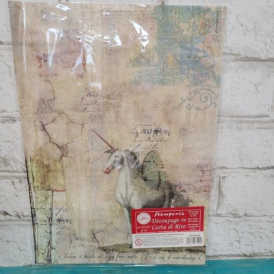 Stamperia - Papier de riz - Licorne