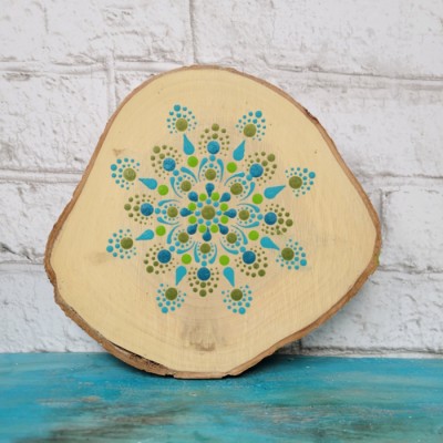 Idée cadeau -Mandala par point d'acrylique -...