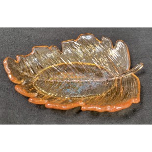 Vide poche en forme de feuille jaune
