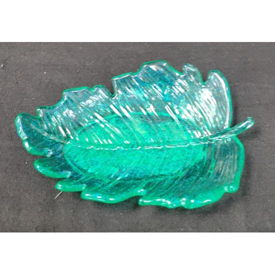 Vide poche en forme de feuille turquoise