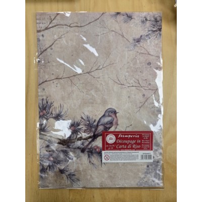 Stampéria - Papier de riz - Oiseau
