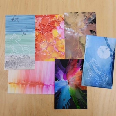 Cartes à l'encre à l'alcool avec Katty