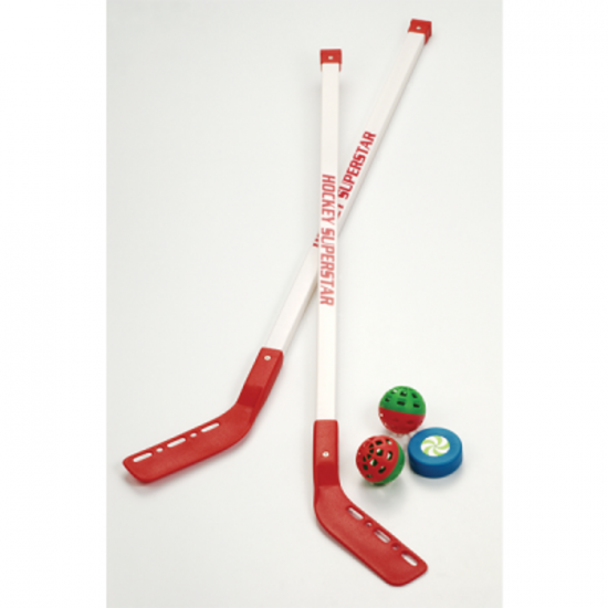 BATONS BALLES ET RONDELLE DE HOCKEY