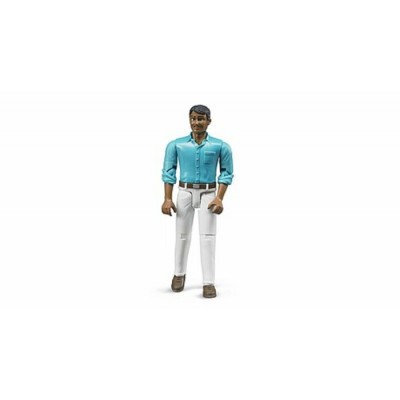 HOMME BRUN AU JEAN BLANC