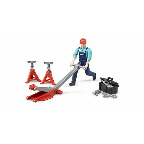 FIGURINE MECANICIEN AVEC ACCESSOIRES