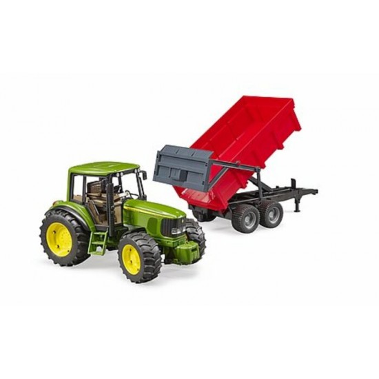 TRACTEUR JD AVEC TRAILER ROUGE