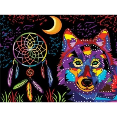 TOILE DIAMANTS  / LOUP DE REVE