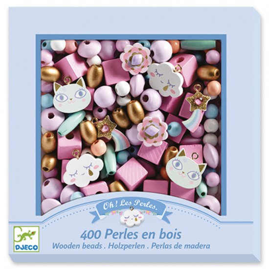 PERLES EN BOIS / ARC EN CIEL