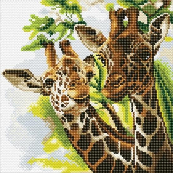 TOILE DIAMANT / AMIE GIRAFE DANS UN CADRE