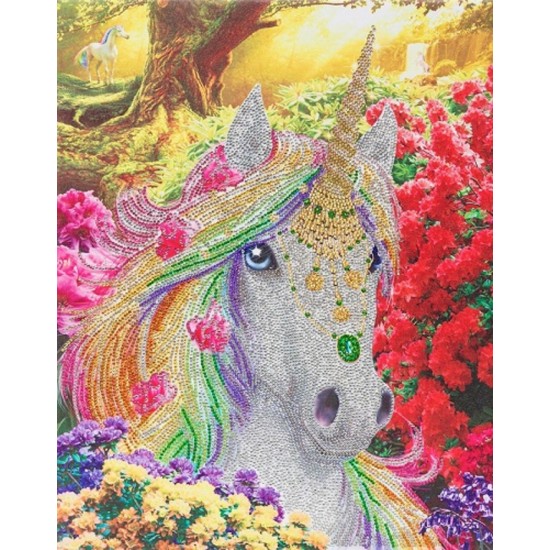 TOILE DIAMANT / LICORNE DES BOIS DANS UN CADRE