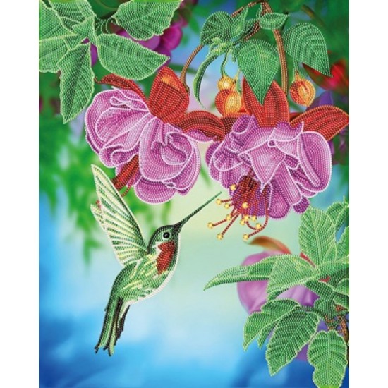 TOILE DIAMANT / OISEAU MOUCHE DANS UN CADRE TOILE DIAMANT / OISEAU MOUCHE DANS UN CADRE