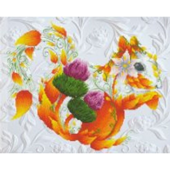 TOILE DIAMANT / ECUREUIL EN COLLAGE