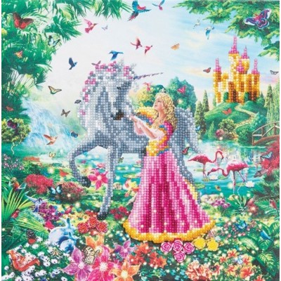 TOILE DIAMANT / PRINCESSE ET LICORNE
