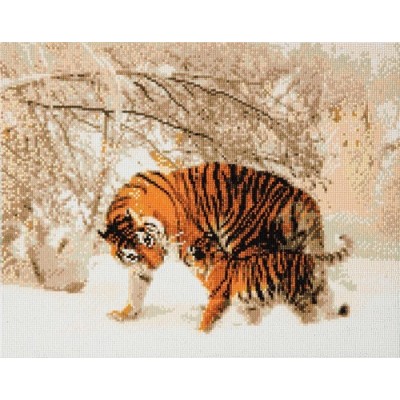 TOILE DIAMANT / TIGRE EN HIVER