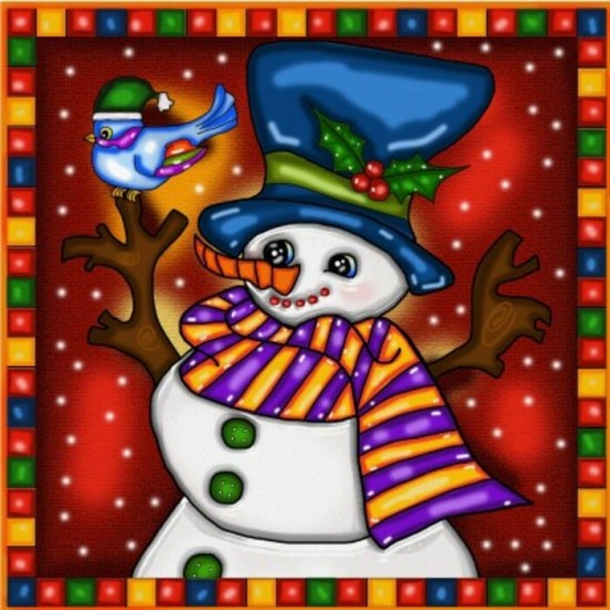 TOILE DIAMANT / BONHOMME DE NEIGE
