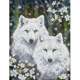 TOILE DIAMANT / LOUP EN HIVER