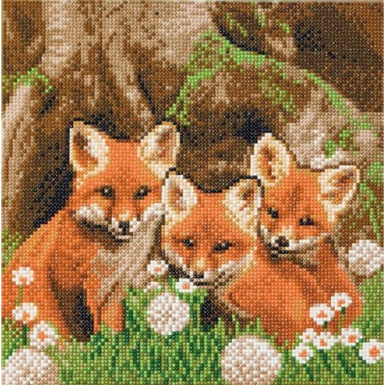 TOILE DIAMANT / BEBES RENARDS