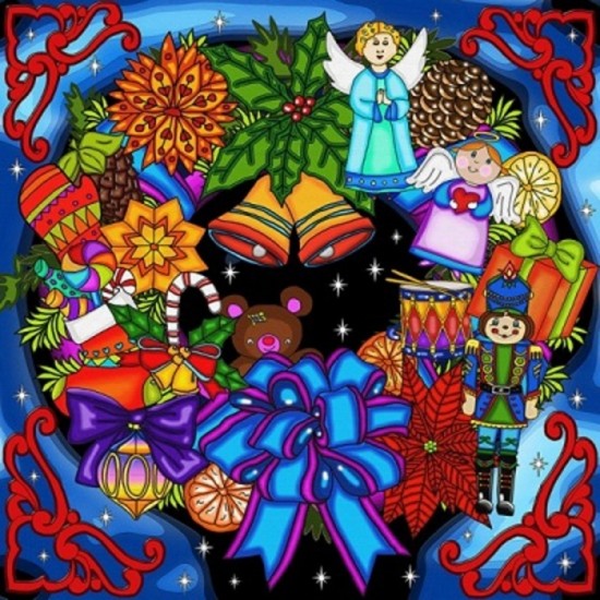 TOILE DIAMANT / COURONNE DE NOEL
