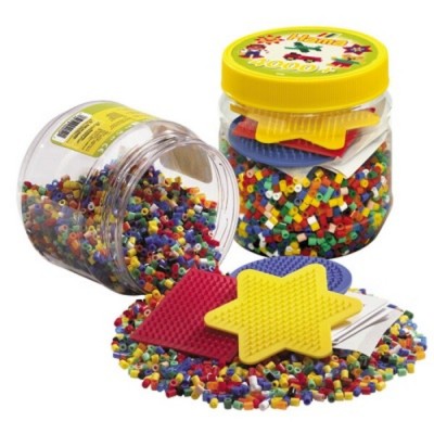 HAMA / POT PERLES 4000 AVEC FORMES ASST