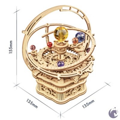 WOODEN MECHANICAL GEARS / MUSIC BOX / STARRY NIGHT