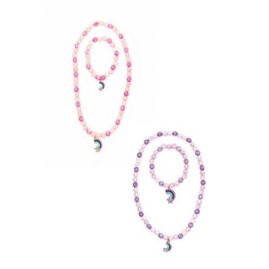 COLLIER ET BRACELET ARC-EN-CIEL ASST
