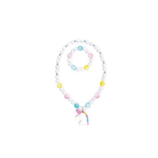 COLLIER ET BRACELET BLANCS LICORNE