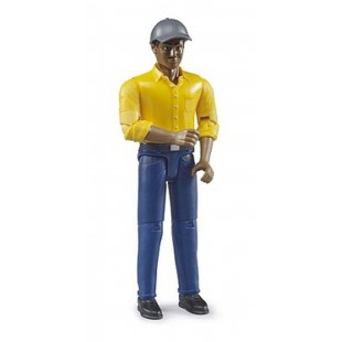 HOMME JEAN BLEU AVEC CHAPEAU