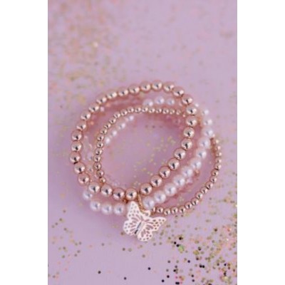 BRACELET CRYSTAL PAPILLON ROSE