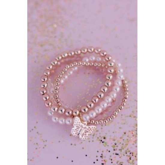 BRACELET CRYSTAL PAPILLON ROSE
