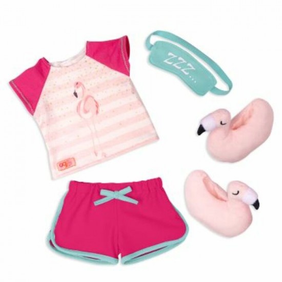 ENSEMBLE OG - "FLAMINGO DREAMING" POUR POUPÉE DE 46 CM