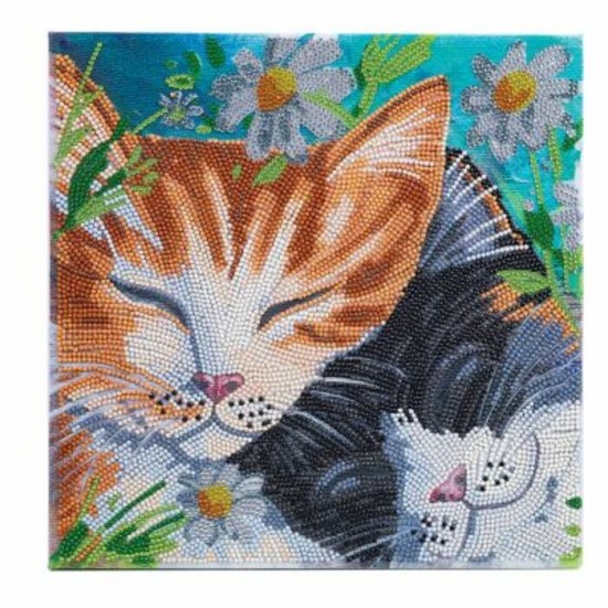 TOILE DIAMANT / CHATS ENDORMIS