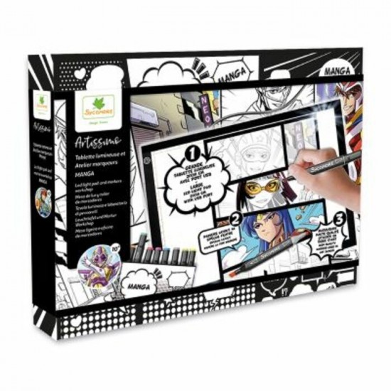 TABLETTE LUMINEUSE ET MARQUEURS MANGA XXL