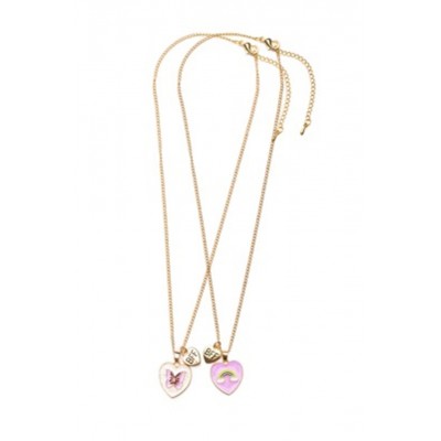 COLLIER BFF PAPILLON ET ARC-EN-CIEL