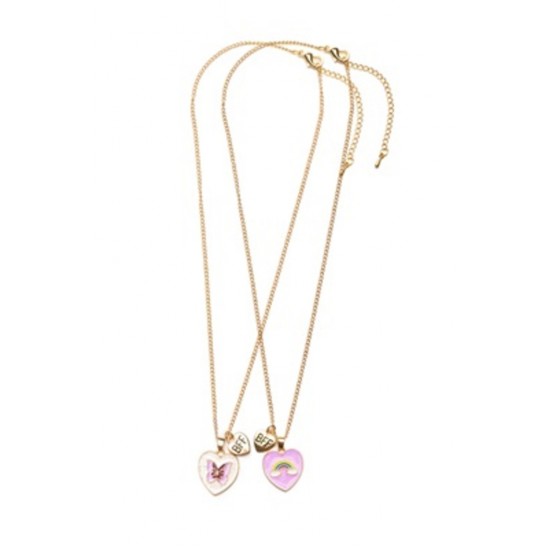 COLLIER BFF PAPILLON ET ARC-EN-CIEL