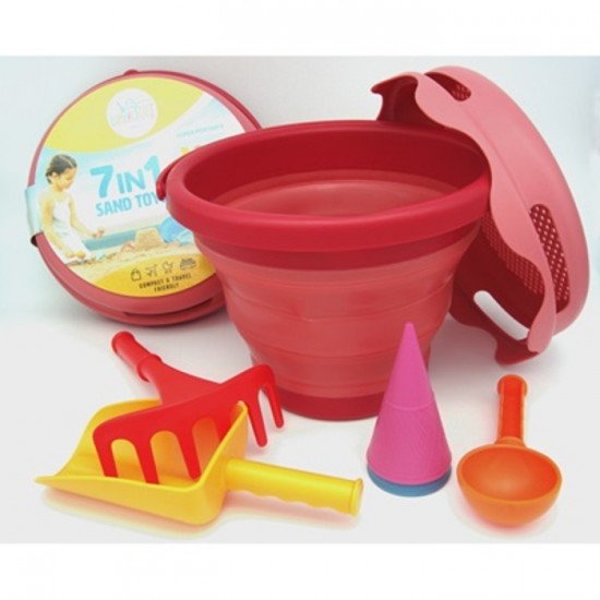 ENSEMBLE DE SABLE 7 EN 1 ROUGE