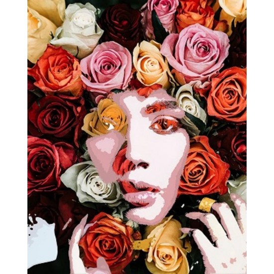 PEINTURE # / VISAGE PARMI LES FLEURS
